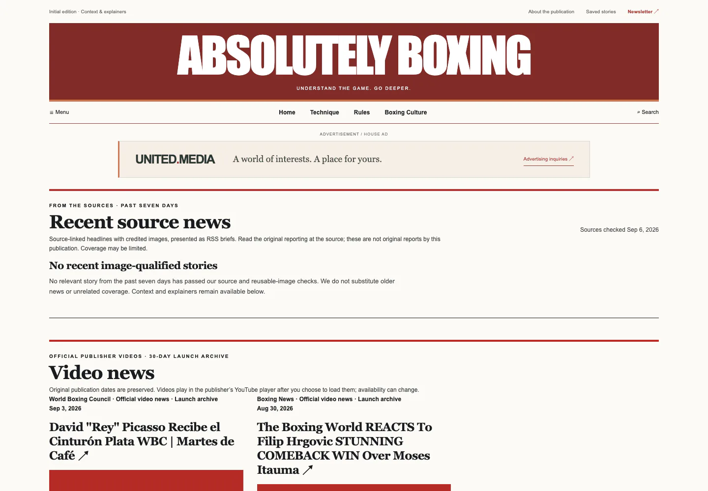 Absolutely Boxing website screenshot