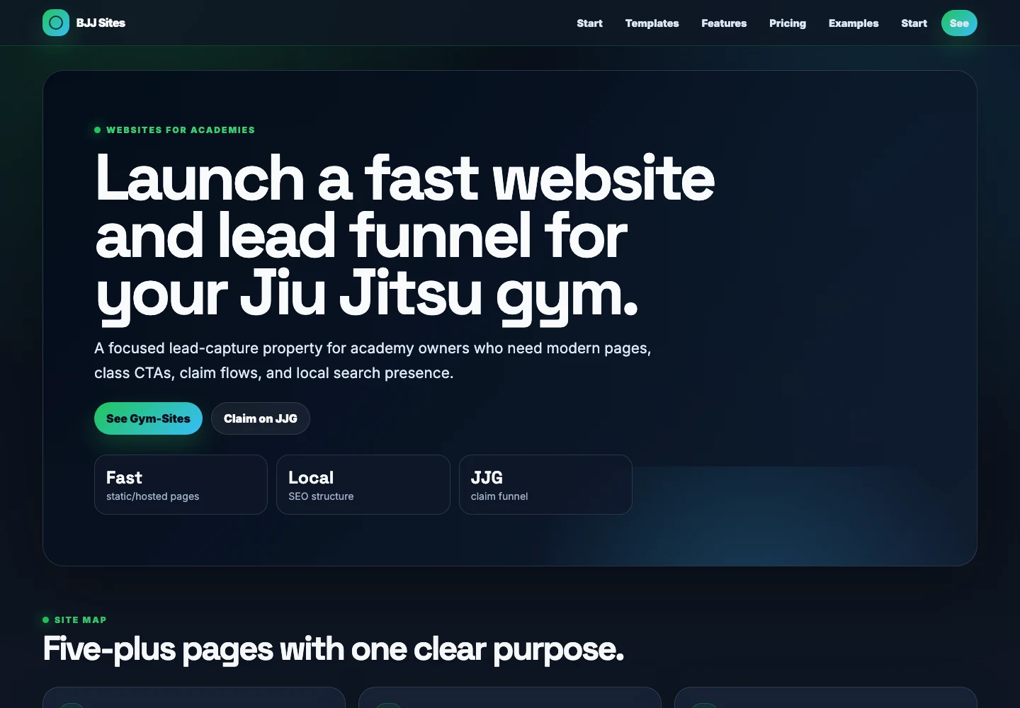 BJJ Sites website screenshot