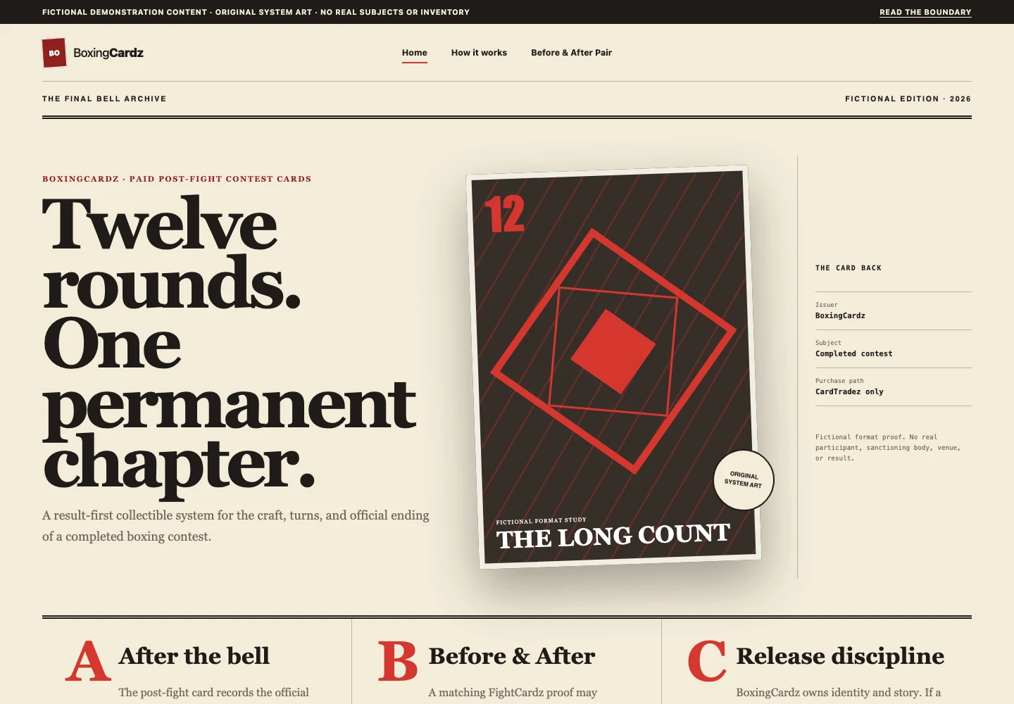 BoxingCardz website screenshot