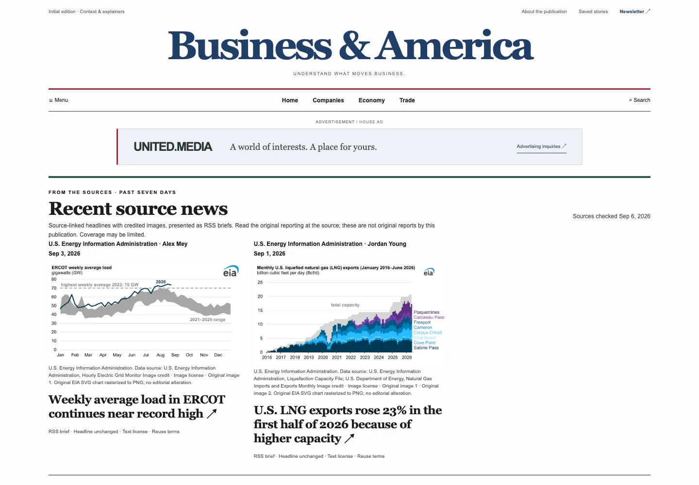 Business & America website screenshot