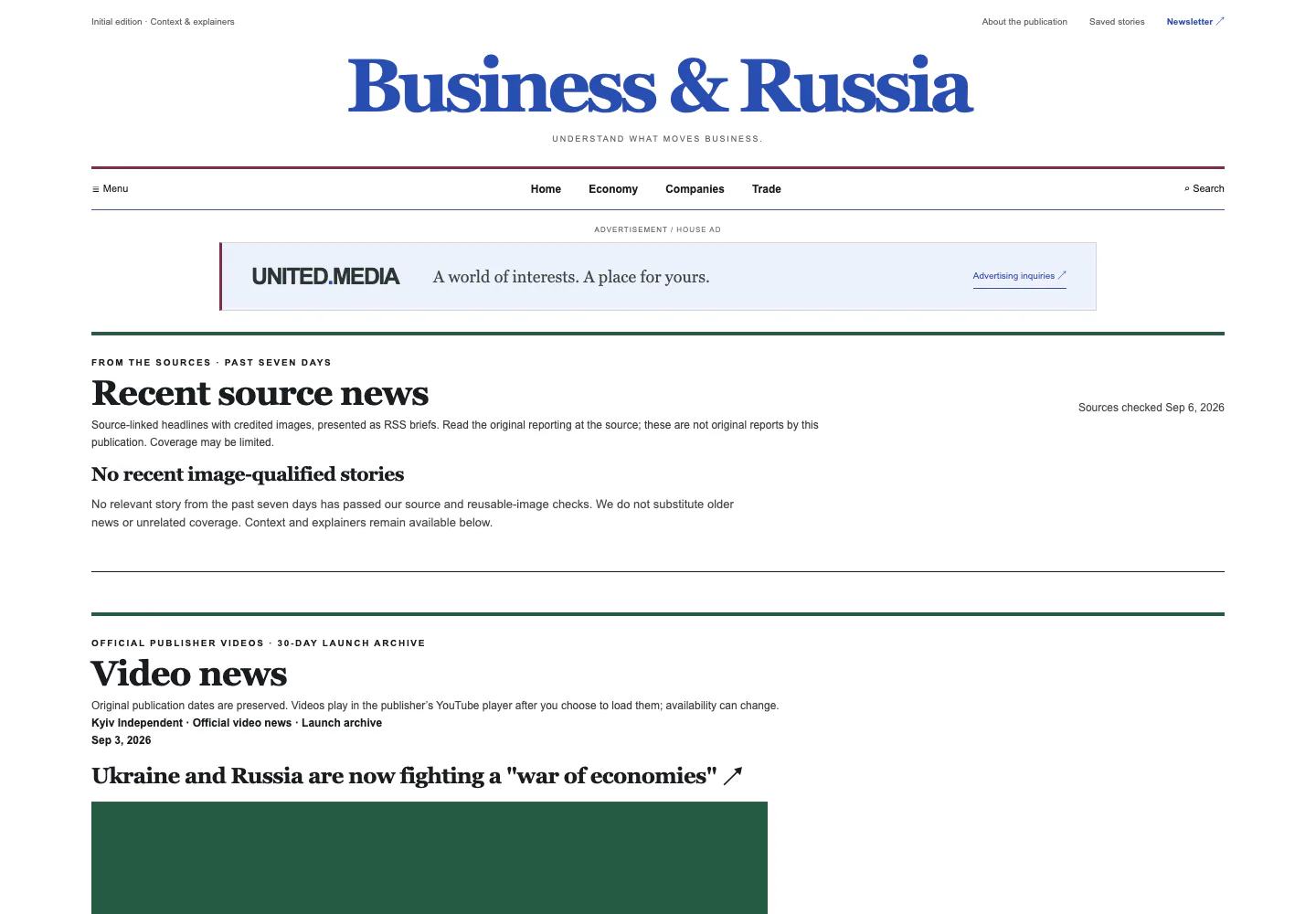 Business & Russia website screenshot