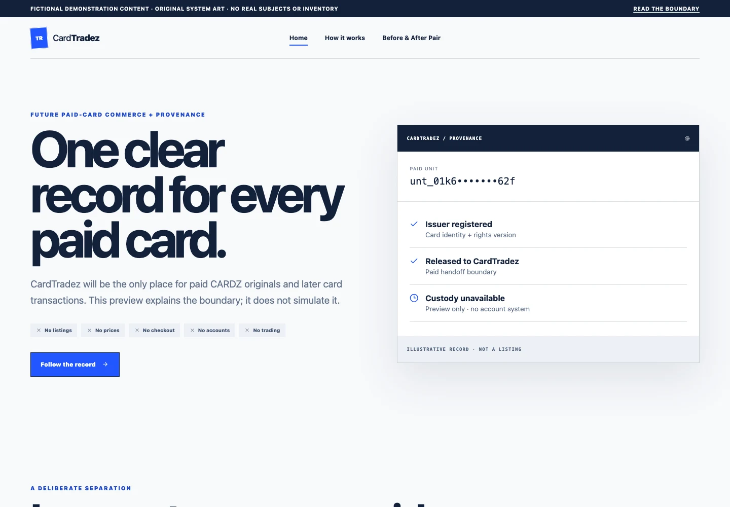 CardTradez website screenshot