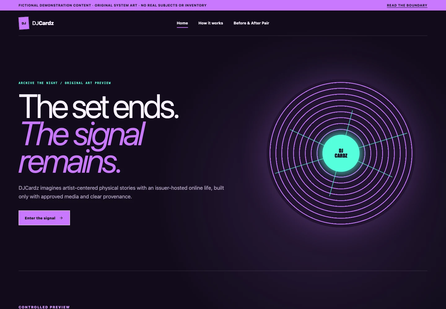 DJCardz website screenshot