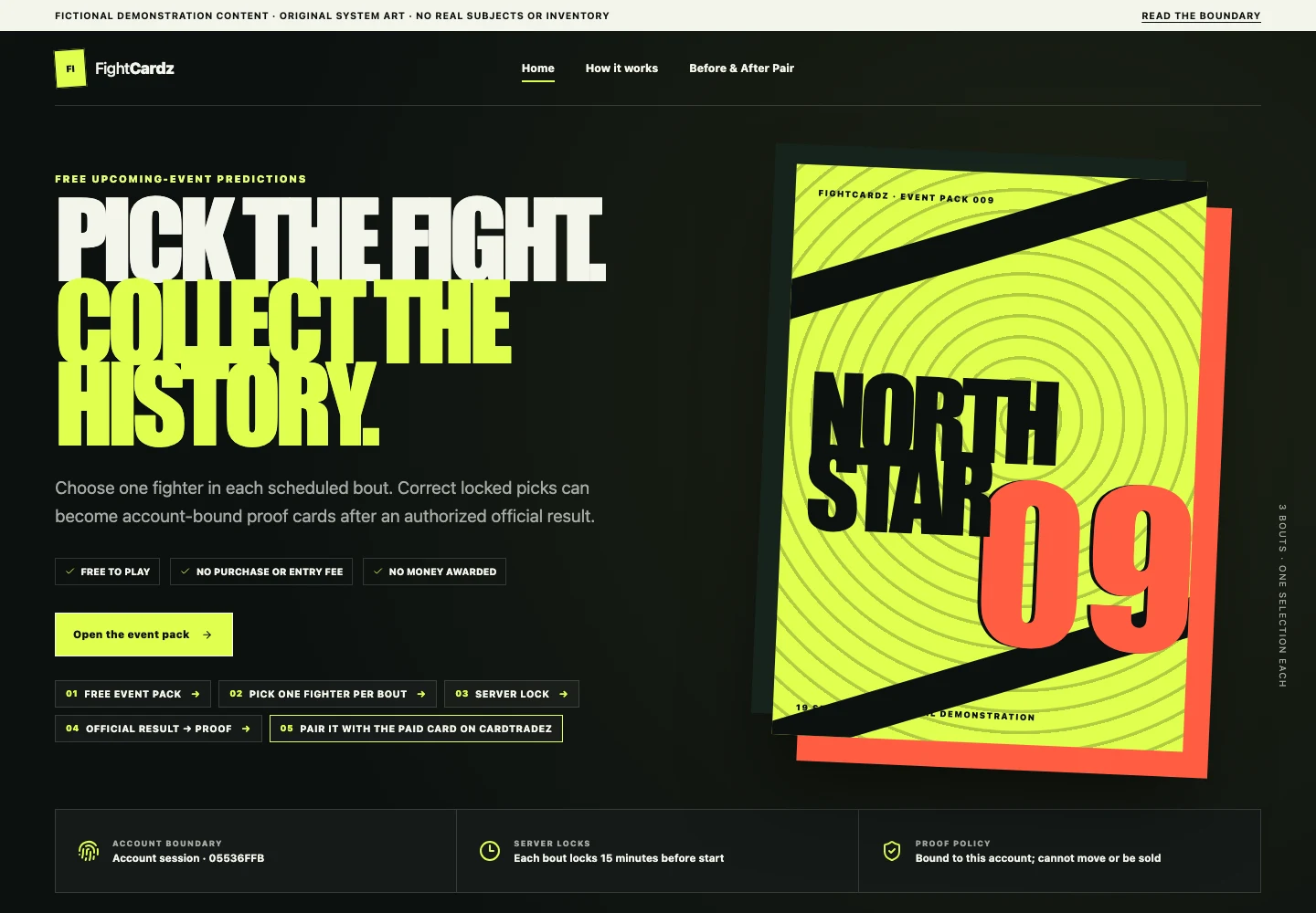FightCardz website screenshot