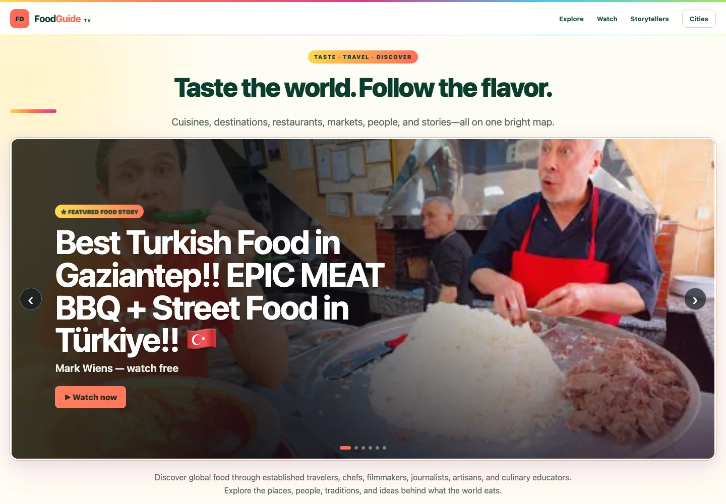 FoodGuide.TV website screenshot