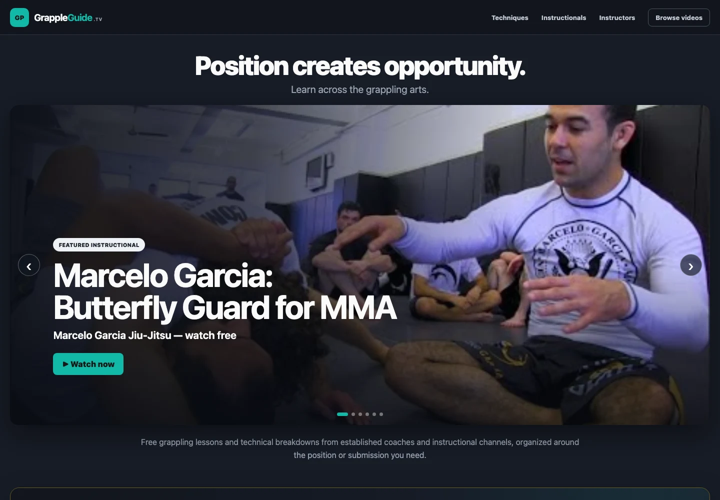 GrappleGuide.TV website screenshot