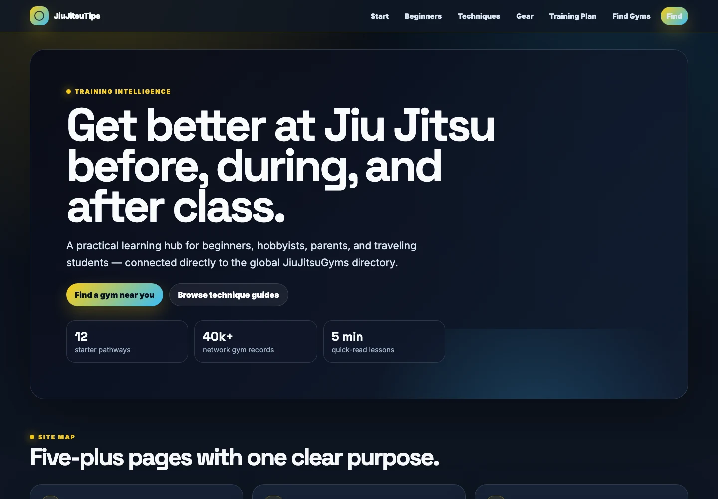 JiuJitsuTips website screenshot