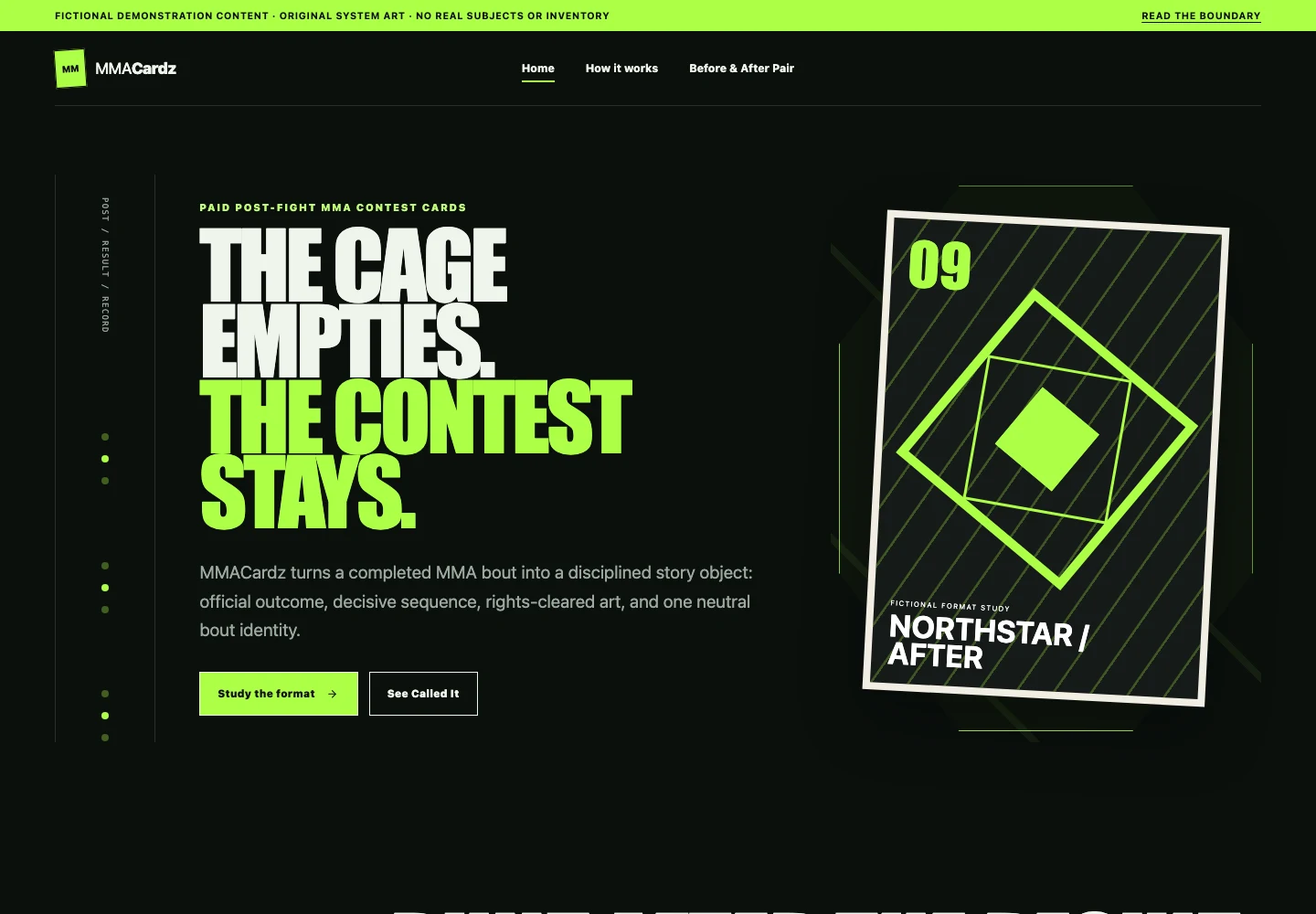 MMACardz website screenshot