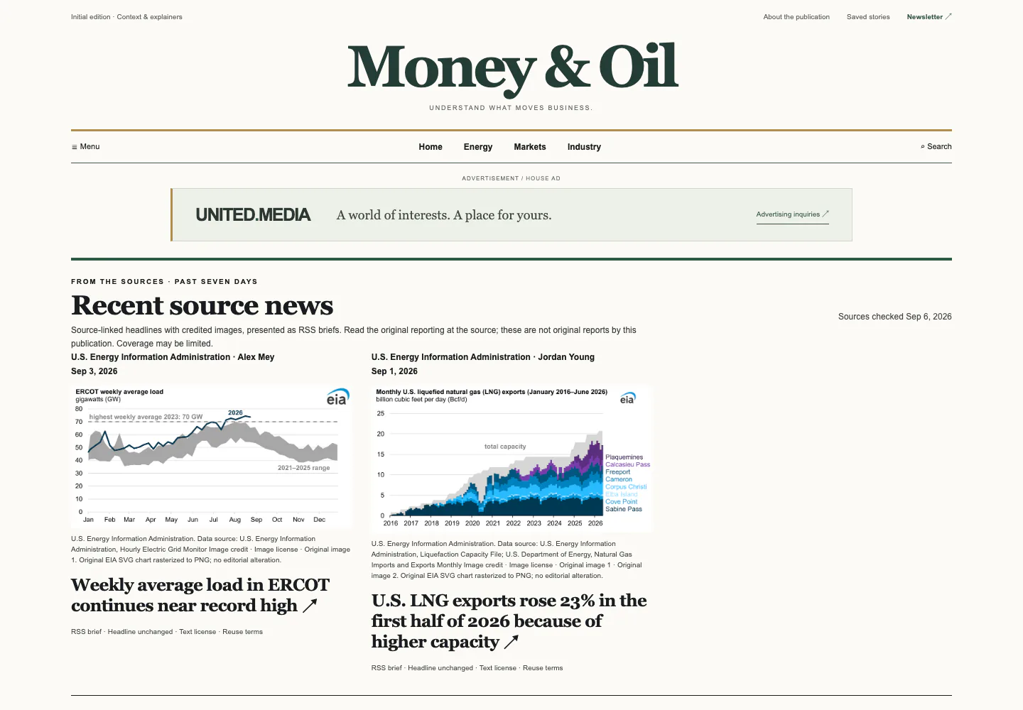 Money & Oil website screenshot
