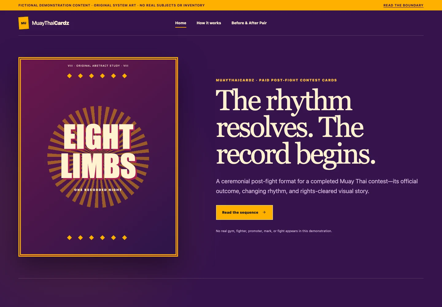 MuayThaiCardz website screenshot