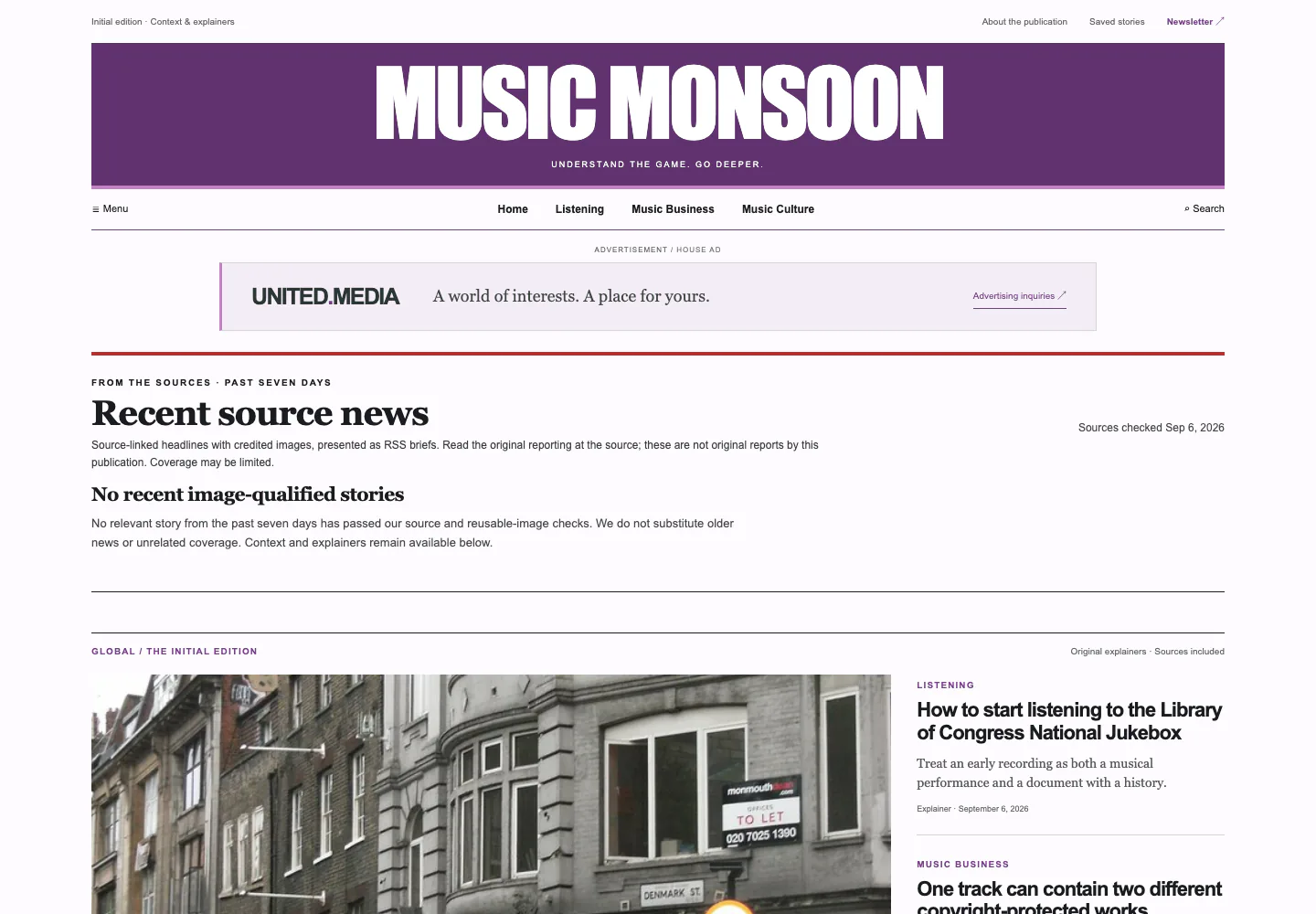 Music Monsoon website screenshot