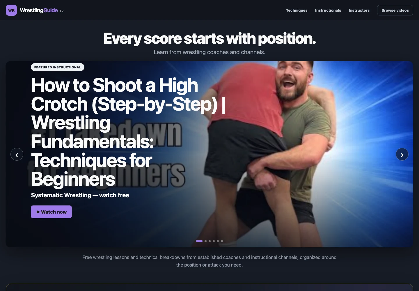 WrestlingGuide.TV website screenshot